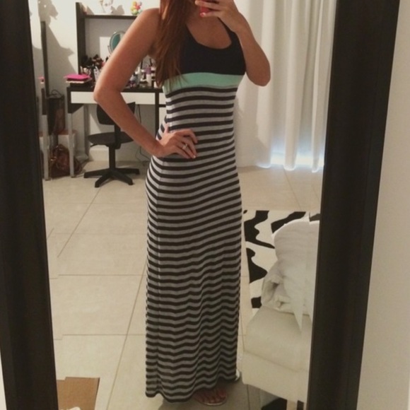 Racer Back Stripe Maxi Dress - Picture 3 of 3